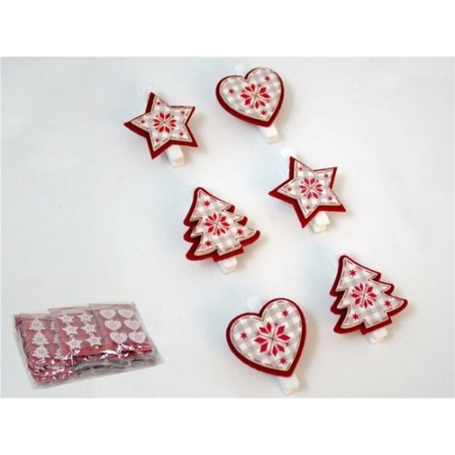 Set of 6 Assorted Christmas Pins for Holiday Decoration