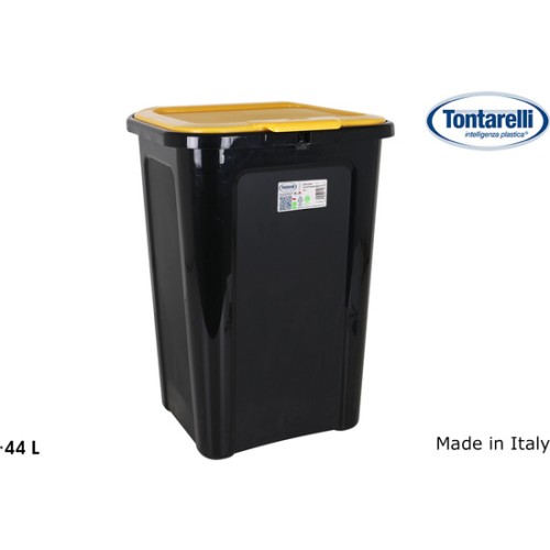 Coverline 44L Trash Can Black/Yellow Lid for Waste Management