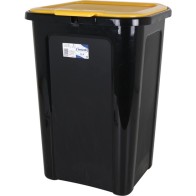 Coverline 44L Trash Can Black/Yellow Lid for Waste Management