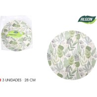 Set of 3 Floral Paper Plates 28cm Algon