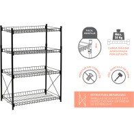4-Tier Metal Shelf 52x34x86cm