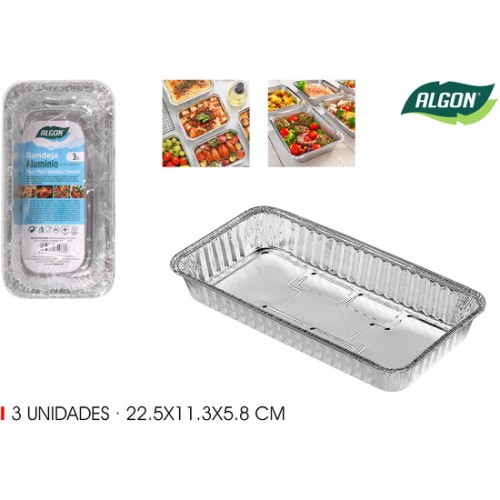 Set de 3 Bandejas Rectangulares 22.5x11.3cm Algon