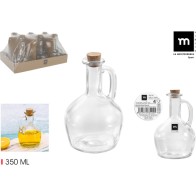 Aceitera de Vidrio 350ml con Tapon de Corcho La Medi - Accesorio de Cocina Elegante