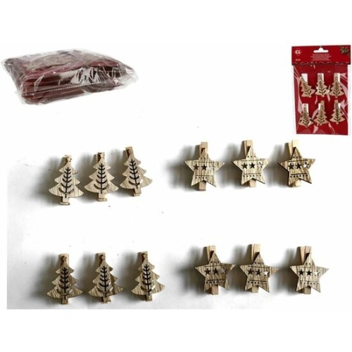 Pinza Nature Navidad X6 4 cm