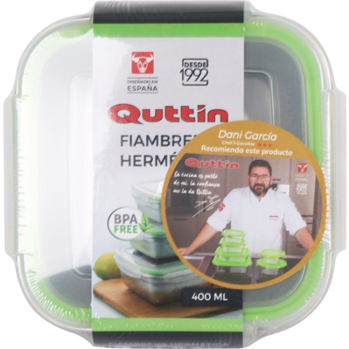 Square Hermetic Lunch Box 400ml Quttin