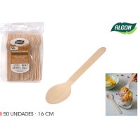 Set-50 Cuchara Madera 16cm Algon