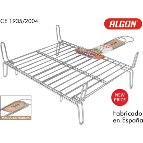 Barbecue Grill 30x35cm with Wooden Handle - Perfect for Outdoor Cooking