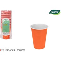 Set-25 Vaso Bicolor Naranja-Bl 250 Algon