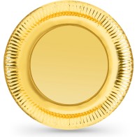 Set de 12 Platos de Cartón Oro Rojo