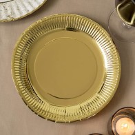 Set de 12 Platos de Cartón Oro Rojo