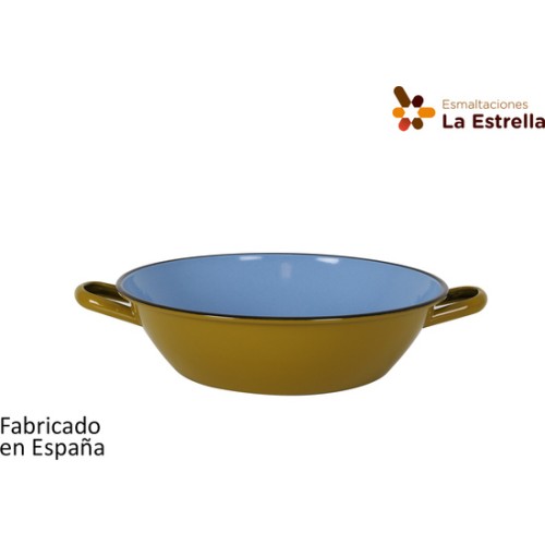 Green Bordón Deep Paella Pan 32cm