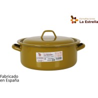 Green Enamel Casserole with Lid 24cm
