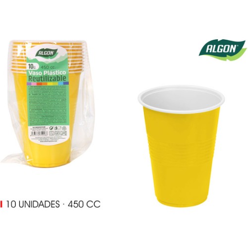 Set-10 Vaso Bicolor Limón-Azul 450 Algon