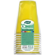 Set of 10 Bicolor Cups Lemon-Blue 450 Algon