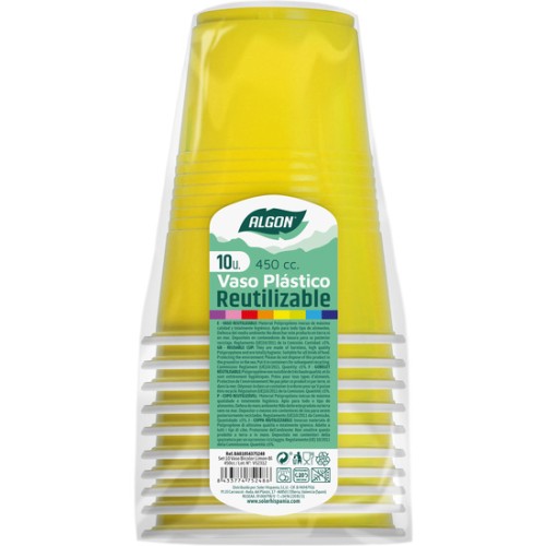 Set of 10 Bicolor Cups Lemon-Blue 450 Algon