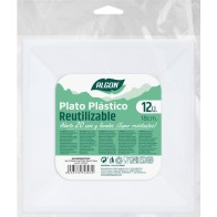 Set de 12 Platos Cuadrados Plástico Premium 18cm Algon
