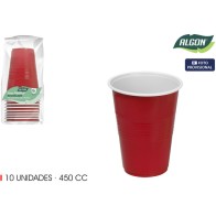 Set of 10 Bicolor Red-White Cups 450 Algon