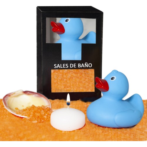 Set De Sales De Baño Mango 150 Gr. Con Pato Y Vela Aromática