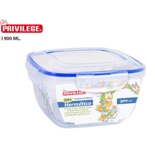 Fiambrera Hermética Cuadrada 900ml