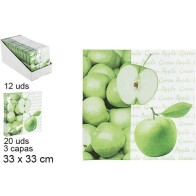 20 Apple Decorated Napkins 3-Ply 33cm