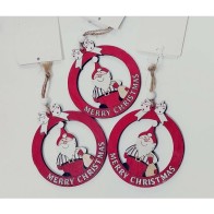 Flat Christmas Ball Pendant with Figure