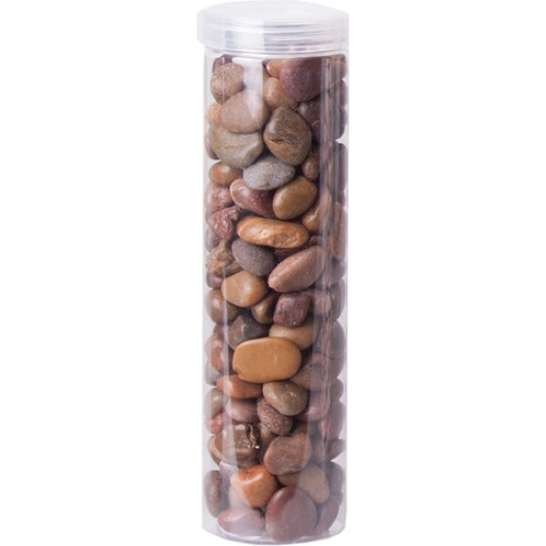 Bote con Piedras Decorativas Oscuras