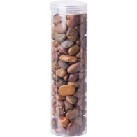 Decorative Stone Jar with Dark Stones