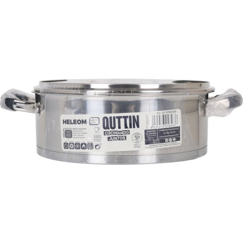 Cacerola de Acero Inoxidable Apta para Inducción 26cm con Tapa