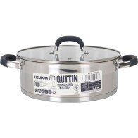 Cacerola de Acero Inoxidable Apta para Inducción 26cm con Tapa