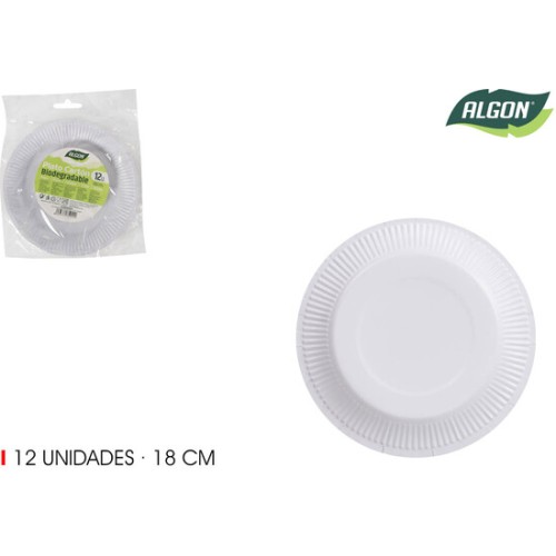 Set-12 Plato Carton Red.l/soja 18cm Algon