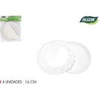 Set of 4 Round Lace Trays 16cm Elegant Serving Dish