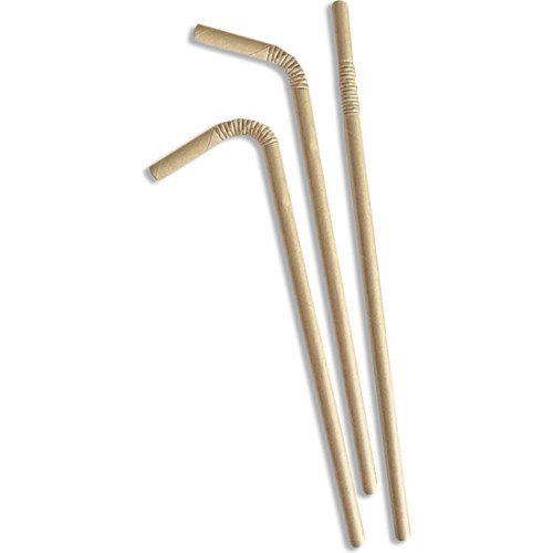Set of 50 Kraft Paper Straws Eco-Friendly