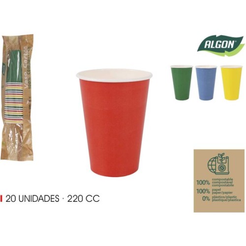 Set of 20 Multicolor Paper Cups Algon