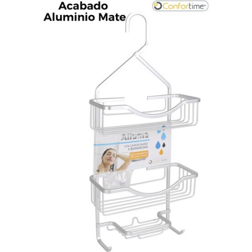 Colgador de Baño Grande 3 Bandejas Alluma Confortime para Organizar