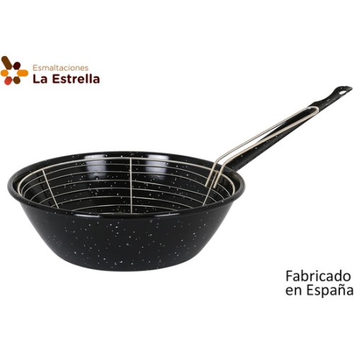Sartén Honda 26cm con Cestillo Jaspeada