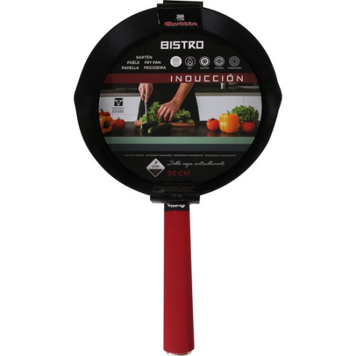 Sartén 26cm Aluminio Press Con Mango Soft Inducción Bist