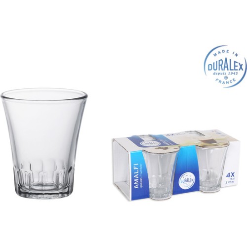 Set of 4 Transparent Glasses 9cl Amalfi
