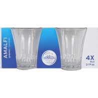 Set of 4 Transparent Glasses 9cl Amalfi