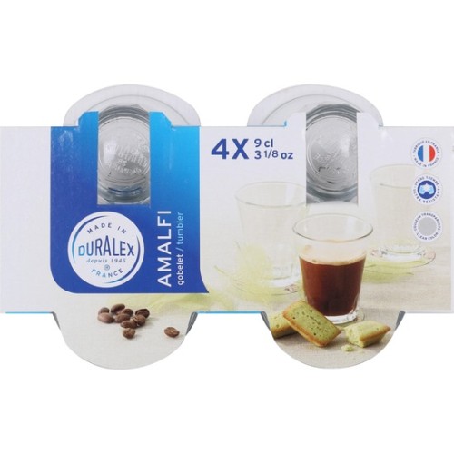 Set of 4 Transparent Glasses 9cl Amalfi