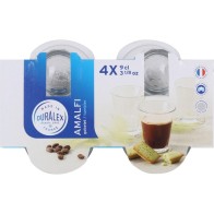 Set of 4 Transparent Glasses 9cl Amalfi