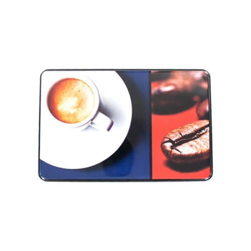 Rectangular Tin Box with Charming Coffee Cup Design