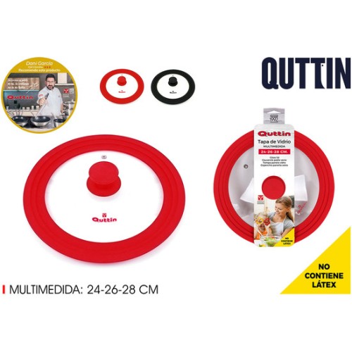 Tapa Sartén Vidrio Rubber 24/26/28cm Quttin - Surtidos