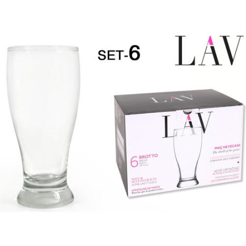 Set de 6 Vasos de Cerveza 565cc Brotto