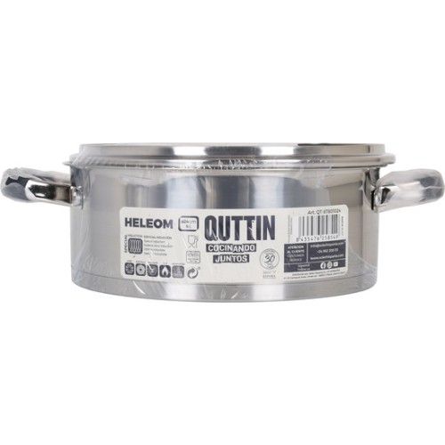 Induction Steel Casserole 24cm/4L/0.8mm with Lid Heleom