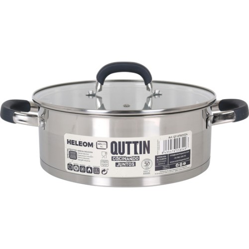 Induction Steel Casserole 24cm/4L/0.8mm with Lid Heleom