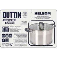 Cacerola de Acero Inducción 24cm/4L/0.8mm con Tapa Heleom