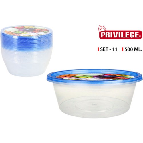 Set of 11 Disposable Round 500ml