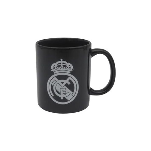 Real Madrid Black Ceramic Mug with White Crest in Box
