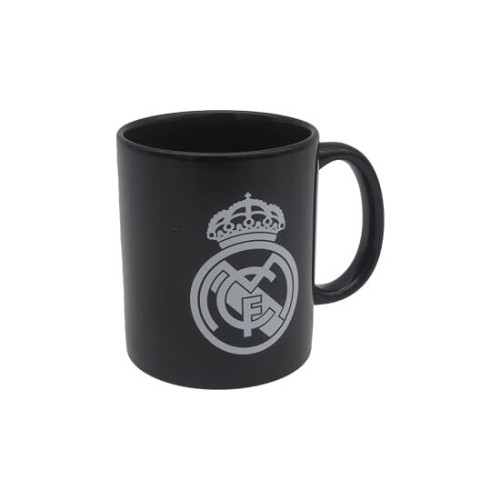 Real Madrid Black Ceramic Mug with White Crest in Box