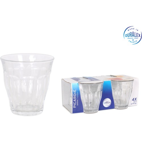 Set of 4 Transparent Glasses 130cc Picardie